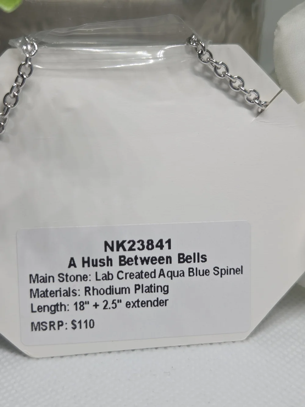 BP Aqua Blue Spinel Cluster Pendant Necklace On Rhodium Plating